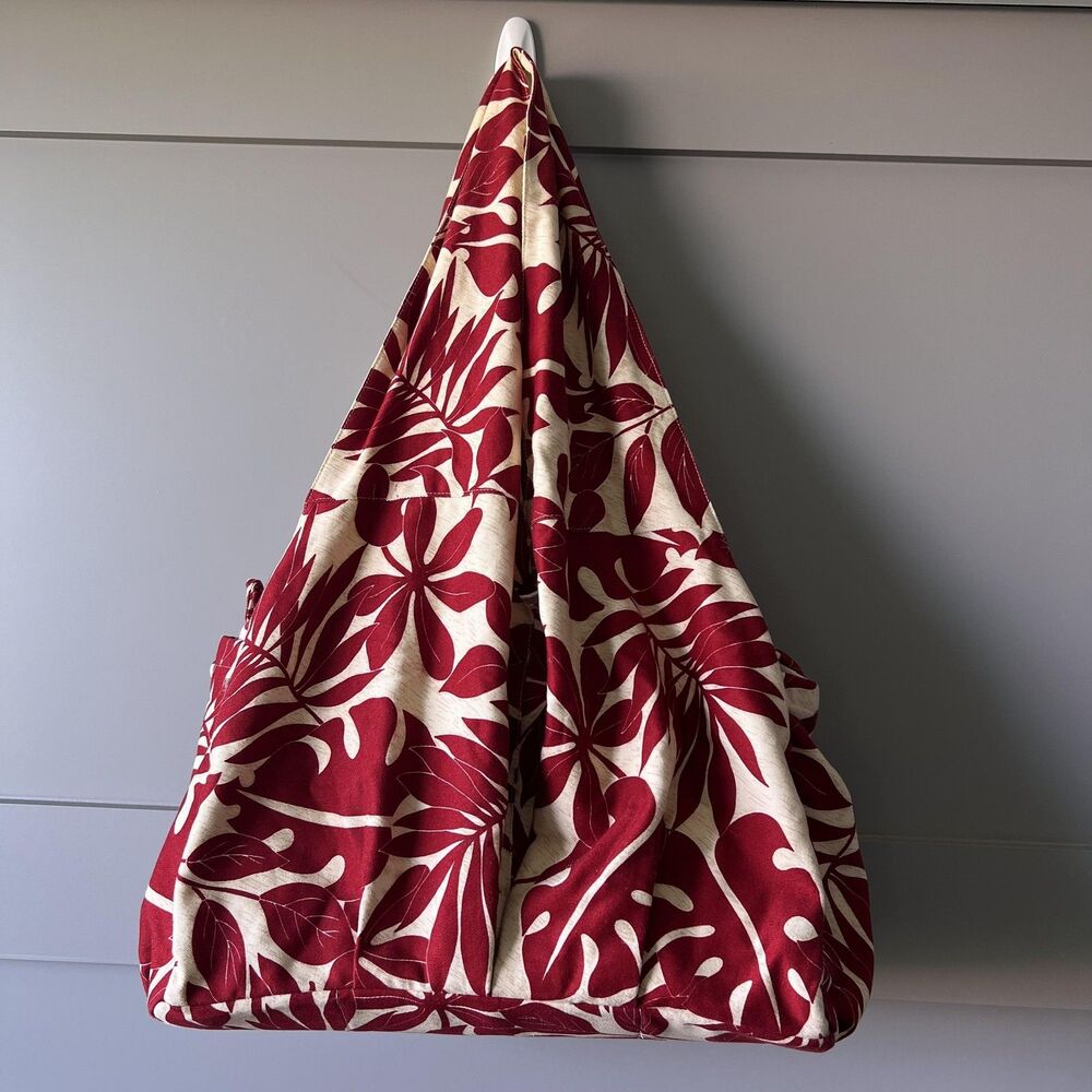 Eastern Serenity Shoulder Bag Women Red Leaf Print Purse Zip‎ Monsterra Hawaiian